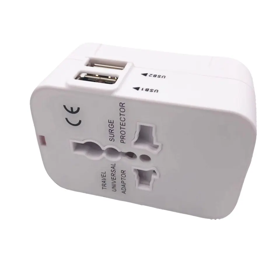 Universal Travel Adapter Global Travel Switch With Dual USB Plug