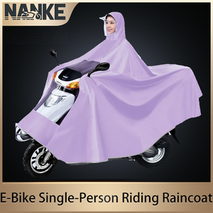 Poncho <span class=keywords><strong>de</strong></span> vélo électrique simple en tissu Oxford, 3XL avec couvercle <span class=keywords><strong>de</strong></span> miroir, coupe-vent, anti-pluie, bandes réfléchissantes Urban Commute - Product Image 2