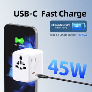 Adattatore da Viaggio Universale Compatto PD 45W con Materiale GaN per Fotocamera e <span class=keywords><strong>iPhone</strong></span>, Cavo di Ricarica + Adattatore USB a USB-<span class=keywords><strong>C</strong></span> - Product Image 3