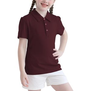 เสื้อโปโลเด็กผู้หญิง แขนสั้น ผ้าปิเก้ สีพื้น สไตล์พรีปปี้ ผ้าฝ้าย 100% สำหรับชุดนักเรียน - Product Image 1