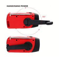 XSY-088 Mini lampe torche portable 2000mAh LED, radio météo AM/FM/NOAA à manivelle solaire d'urgence, fonction SOS, écran intégré