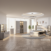 Ensembles de Chambre Complets Contemporains de Luxe Simple, Lit Double King Size, Meubles Modernes en Bois avec Rangement Intégré, Idéal pour Hôtels