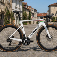 Vélo de route aérodynamique en carbone Toray T800 Mitsubishi TR50 SHIMANO R7170 Di2 24 vitesses, freins à disque hydrauliques électroniques, blanc, complet, prêt pour la course