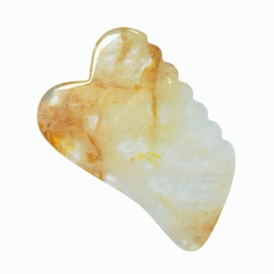 Planche Gua Sha en quartz hématite jaune naturel, à dents irrégulières, pour le massage facial et corporel et la stimulation des points d'acupuncture - Product Image 6