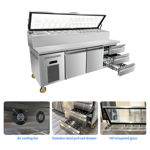 Barra de cubierta de vidrio integral personalizable para congelador bajo encimera de doble puerta, estilo de doble temperatura, acero inoxidable, digital - Product Image 2