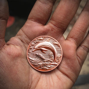 批发1盎司999精铜海豚纪念币高浮雕工艺海洋礼品制造商直接供应无模具成本 - Product Image 3