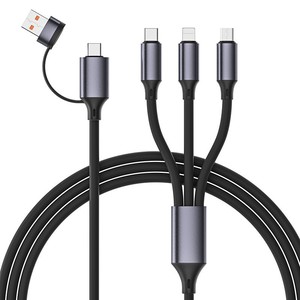 3 In 1 Data Cable Nylon <b>Braided</b> 0.5m USB To Type C Fast Charging For Mobile Phone - Product Image 1