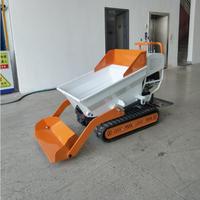 China Selbst laden der Mini Crawler Transporter Gummi ketten kipper 500kg 1000kg Mini Dumper