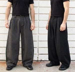 <span class=keywords><strong>Pantalon</strong></span> décontracté plissé ample à rayures fines vintage <span class=keywords><strong>en</strong></span> coton et <span class=keywords><strong>laine</strong></span> coupe droite pour <span class=keywords><strong>homme</strong></span>, style streetwear personnalisé OEM - Product Image 1