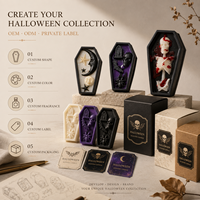 Bougie parfumée en forme de cercueil d'Halloween avec motif de crâne, de chauve-souris et de squelette, bougie décorative en cire de soja pour cadeau, décoration de la maison, OEM personnalisé