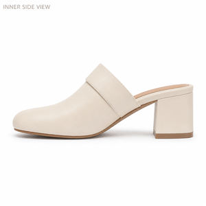 <span class=keywords><strong>Sabot</strong></span> à talon carré épais en cuir à bout fermé et bride large pour femme, personnalisable OEM - Product Image 2