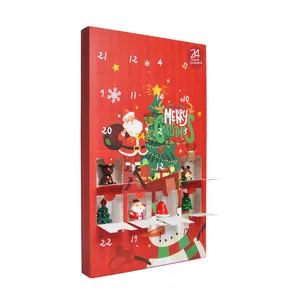 Factory Custom 2023 Advent Cardboard Gift Packaging Kids Toy Christmas Calender Packaging Drawer Box