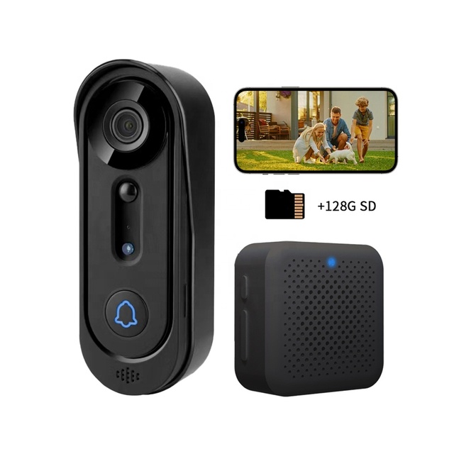 Smart Home Security Doorbell with WiFi Two-Way Audio Communication 2K Resolution Battery Powered Outdoor Wireless