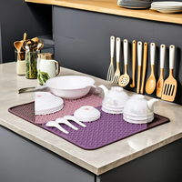 Tapis de drainage de cuisine en silicone ondulé écologique vintage, planche à découper antidérapante, dessous de plat isolant pour table à manger