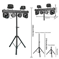 Vente directe usine : Barre de projecteurs portables à tête mobile LED RGBW, faisceau, Derby, Par, Spot, Stroboscope, effet 5-en-1, avec support pour KTV et DJ
