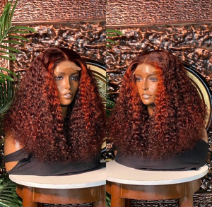 Raw Loose Wave Lace Front Perruque Bouclés <span class=keywords><strong>Orange</strong></span> Ginger Hair Perruque droite 200 Densité Highlight Ombre Remy perruque de cheveux pour les femmes noires - Product Image 3