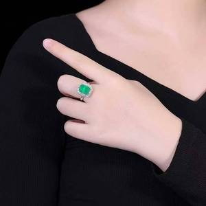 18K White Gold Rectangular Emerald <b>Ring</b> 5.15ct Natural Emerald 75 Pcs <b>Diamonds</b> Double Halo Women Jewelry Wedding Gemstone <b>Ring</b> - Product Image 5