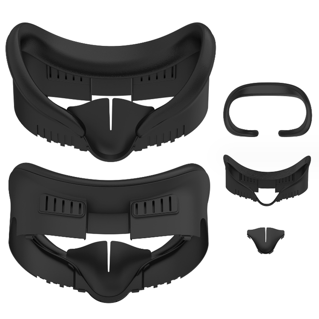 Anti-Leakage Nose Pad Face Cover for Meta Quest3 VR Headset Replacement Facial Interface PU Leather Mask