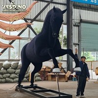 Modèle de cheval robot animatronique réaliste en acier et silicone pour manèges de parcs d'attractions et expositions pour enfants, personnalisable