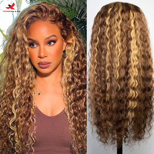 Perruque en cheveux humains de qualité supérieure, cheveux humains véritables, cheveux bouclés, balayage, couleur piano, 180% de densité, vente en gros d'usine, remise sur les achats multiples - Product Image 2