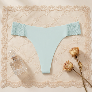 Women <b>Seamless</b> <b>Thong</b> Panties Solid Color Soft Stretch Low Rise T-back Underwear Breathable Daily Lingerie for Women Wholesale - Product Image 3