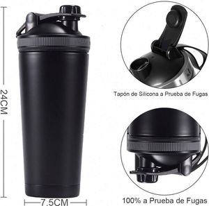 Custom Logo 25oz 750ml Sport <b>Double</b> <b>Wall</b> Insulated Stainless Steel Protein Shaker Bottle Wholesale Gym Sport Shaker Cup - Product Image 2