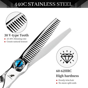 Set di Forbici Professionali Nepson da 6.0 Pollici in Argento, Forbici Piatte, Forbici Dentate, Forbici Sfilzatrici per <span class=keywords><strong>Parrucchieri</strong></span> e Barbieri - Product Image 4