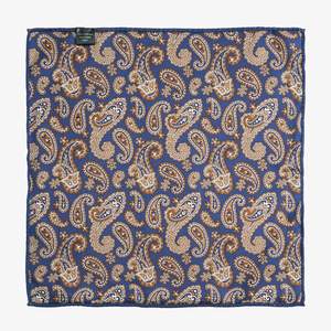 أزياء الرجال حرير سبن جيب مربع مزدوج الوجهين المطبوعة نمط الأزهار حواف وشاح مربع مناديل - Product Image 4