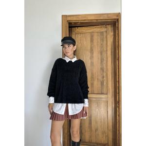 Suéter Casual de Punto para Mujer, Color Negro, Manga Larga, Mezcla de Lana Anti-Pilling - Product Image 4