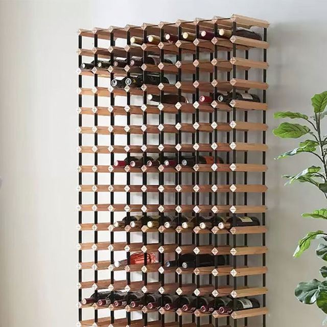 Floor Wine Shelf Holder Display Bottle Storage Wood Wine Rack Stackable Modular Wooden Wine Rack
