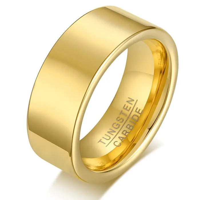 2023, оптовая продажа, вольфрамовые кольца, позолоченные простые пустые обручальные кольца для мужчин, титановые Ювелирные изделия из нержавеющей стали
