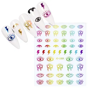 Hot Sale Nail Stickers Laser Evil Eye Nail Art Stickers Decoraties Nagelbenodigdheden Accessoires Voor Vrouwen Meisjes Diy