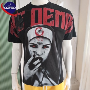 Dtg Logo personnalisé T-shirt de haute qualité délavé à l'acide T-shirt Vintage délavé 280 Gsm T-shirt imprimé T-shirt graphique surdimensionné pour hommes - Product Image 1