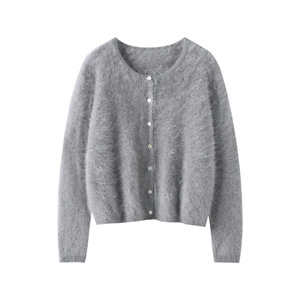 Cardigan di lusso morbido e spazzolato in Cashmere 100% maglione lavorato a <span class=keywords><strong>maglia</strong></span> Casual invernale da donna - Product Image 5