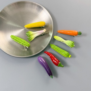 Barrettes créatives pour filles, pinces à cheveux en forme de légumes de dessin animé, barrettes <span class=keywords><strong>alligator</strong></span>, jolies pinces à motifs maïs, radis, aubergine pour enfants - Product Image 4
