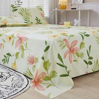 Penjualan laris sarung bantal datar bersirkulasi motif bunga tanaman Set tiga potong ukuran King katun 100% untuk rumah sakit