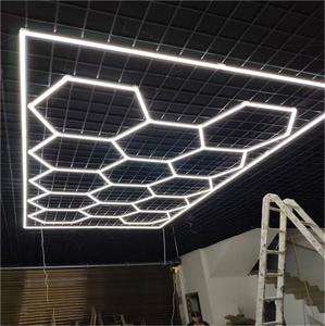 6500K 2.4x4.8m pas cher suspendu LED hexagonal travail lumière boutique décoration éclairage nid d'abeille conception meilleure vente lumières - Product Image 4