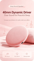 Appareil de relaxation à bruit blanc ultra-mince en forme d'oreiller pour haut-parleur de sommeil V5.3, autonomie de 5 à 10 heures pour le repos nocturne et l'atténuation du stress
