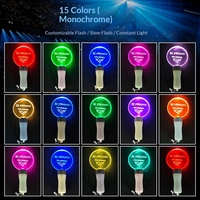 Porte-clés lumineux LED personnalisé en plastique en forme d'étoile/coeur, 15 couleurs au choix, qualité supérieure, directement de l'usine