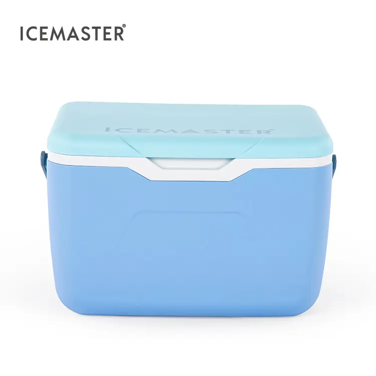 Seri IceMaster pendingin minuman berkemah kotak ikan terisolasi antikorosif dada es PP kelas makanan biru 20L kustom Seri menyenangkan