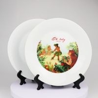 Assiettes en céramique vierges de 6, 8 et 10 pouces pour sublimation, revêtement personnalisable avec logo, avec support individuel, presse à chaud, assiette en céramique blanche