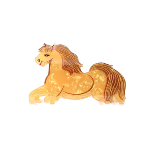 Pinza para el pelo de acrílico con diseño creativo de animales (oveja, ardilla, caballo) y garra de tiburón, elegante y moderna, para niños - Product Image 4