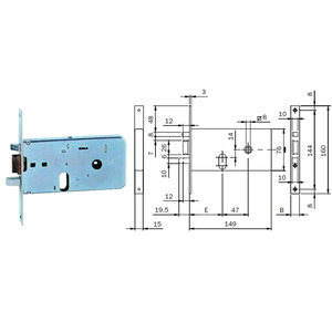 Cerradura Inteligente Eléctrica Fr 16 S/Cyl LAF49021 #   Cerradura de Puerta ISEO Hecha en Italia - Product Image 1