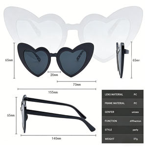 แว่นตาปาร์ตี้รูปหัวใจ YACHEN แว่นตาปาร์ตี้เอฟเฟกต์รูปหัวใจ สำหรับงานปาร์ตี้สละโสด ของขวัญวันวาเลนไทน์ - Product Image 3