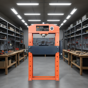 Presse hydraulique d'atelier Tmg 75 tonnes, cadre en H, double commande pneumatique et manuelle, machine industrielle robuste - Product Image 2