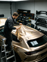 Film de protection TPU PPF couleur or champagne métallique liquide, auto-réparant, anti-rayures, épaisseur 7,5 mil, résistant aux graviers, hydrophobe, qualité supérieure