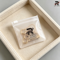 Sac à fermeture éclair en PVC transparent personnalisable pour boucles d'oreilles, colliers, montres - Réutilisable, soudage thermique, impression d'écran, logo personnalisé, cadeau de bijoux