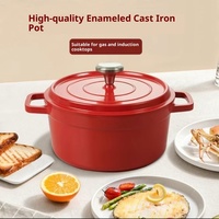 Casserole en fonte avec cuisinière à induction et poêle marmite en fonte émaillée marmite en fonte émaillée antiadhésive marmite en fonte émaillée