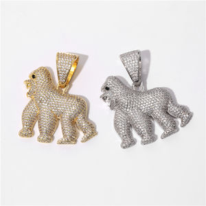 2020 la migliore vendita di alta qualità miami choker moda hip hop donna uomo placcato oro 18 carati zircone <span class=keywords><strong>King</strong></span> <span class=keywords><strong>Kong</strong></span> animale ciondolo hip hop - Product Image 1