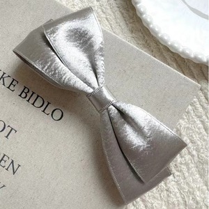 <b>Bow</b> hair <b>clip</b> for women, spring <b>clip</b> for high ponytail, silver, elegant updo, sophisticated hair <b>clip</b> head accessory - Product Image 3
